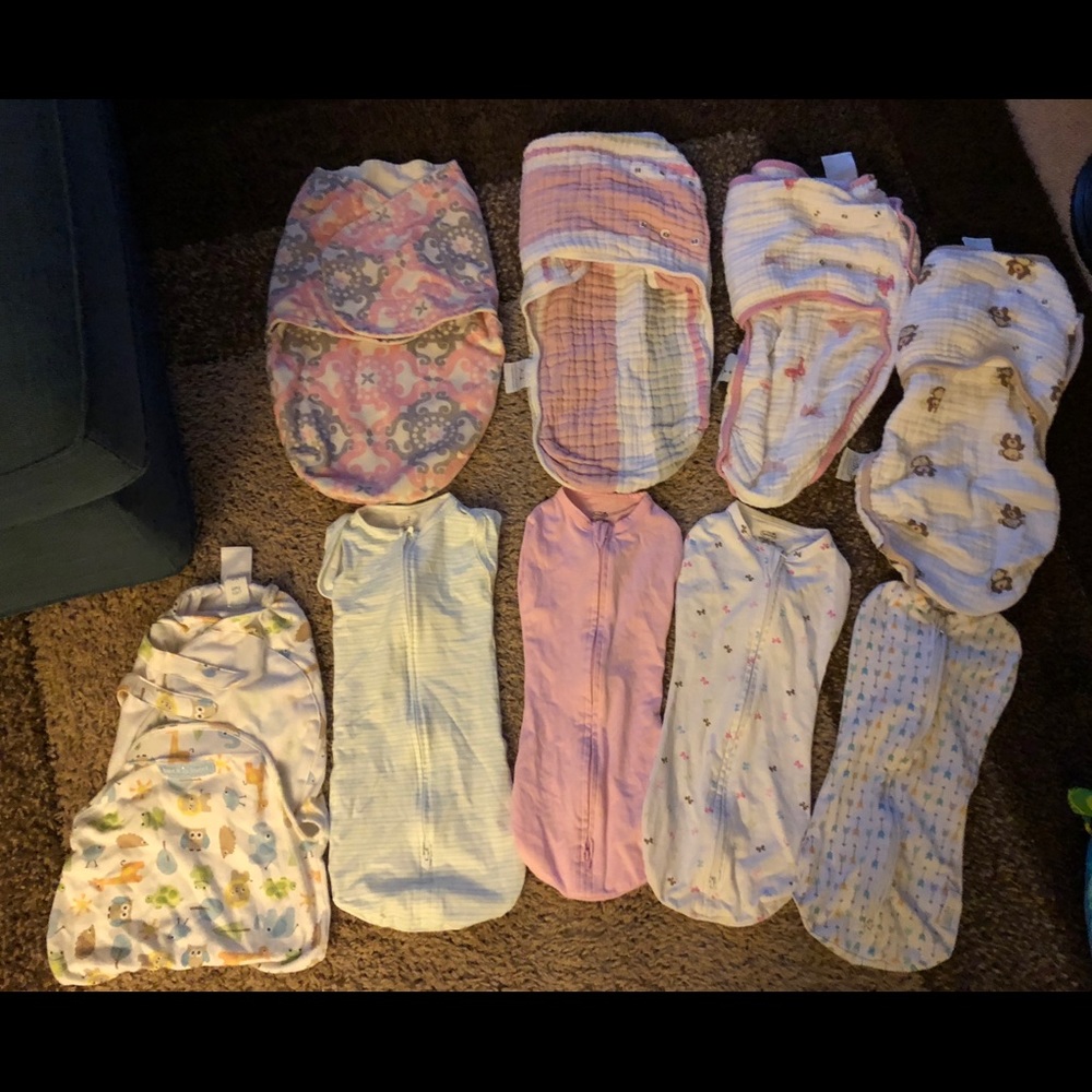 Lot of 7 baby swaddlers Aden Anais